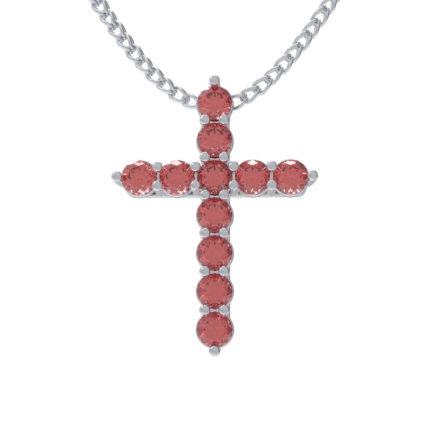 925 Sterling Silver Pendant Necklace with 1ct Lab-Created Rubies (11 Round 3mm) - 450mm Chain, Anniversary & Valentine's Day Gift for Her