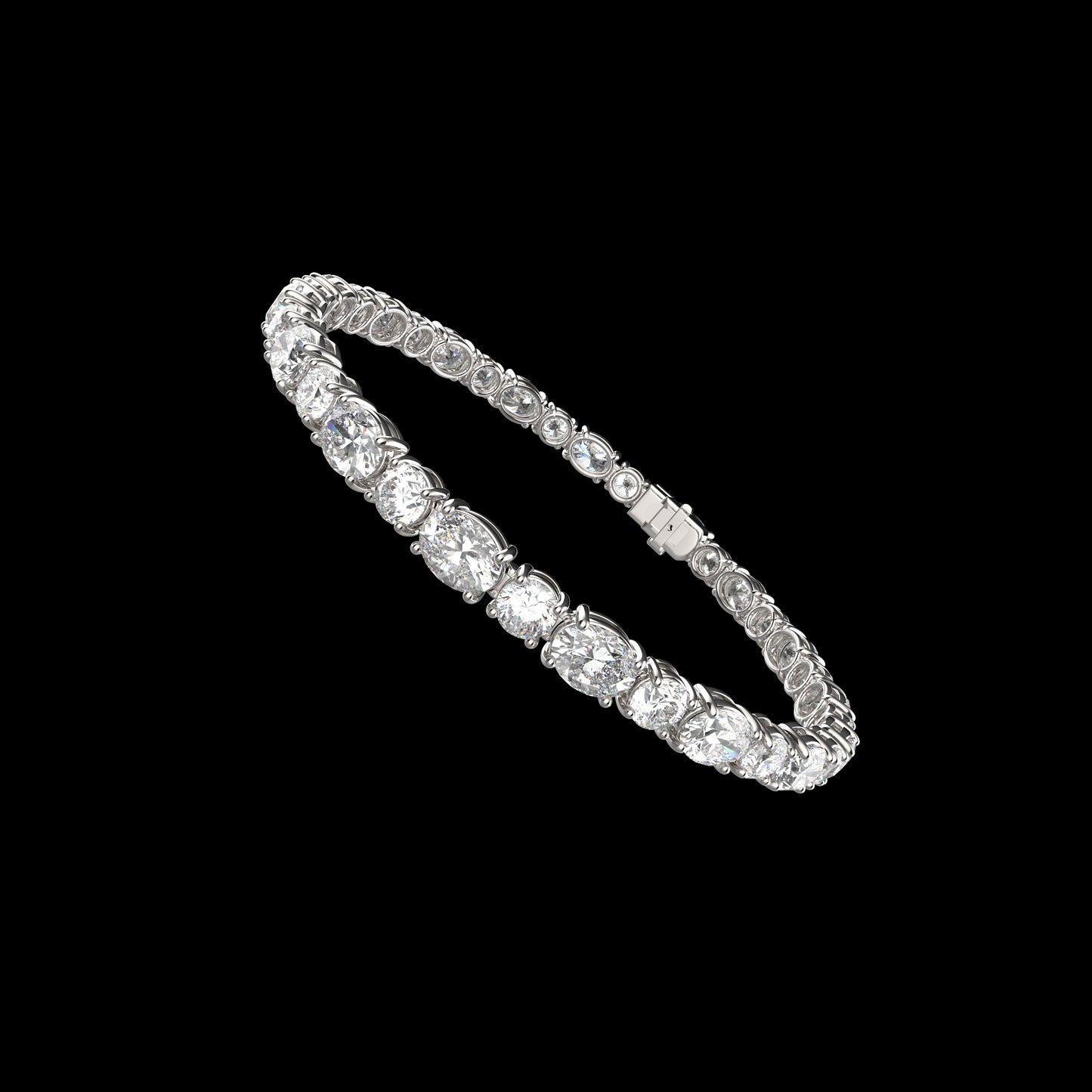 Ophelia Eternity 4-10ct 9K/14K18K  White Gold Lab-grown diamond Tennis Bracelet, 4-Prong, D-VS2/SI1 - Free