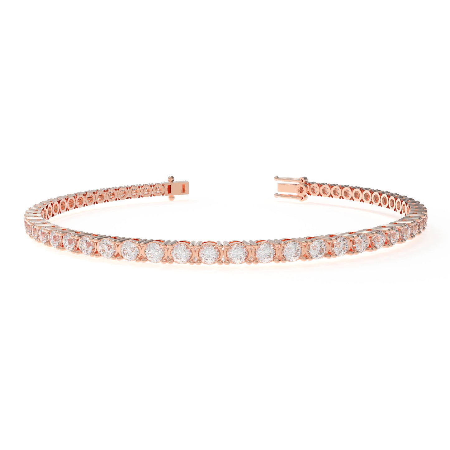 Handmade 6ct/8ct/10ct Lab-Grown Diamond Tennis Bracelet - 10K/14K Rose Gold, 4-Prong, D-VS2/SI1, Free Engraving