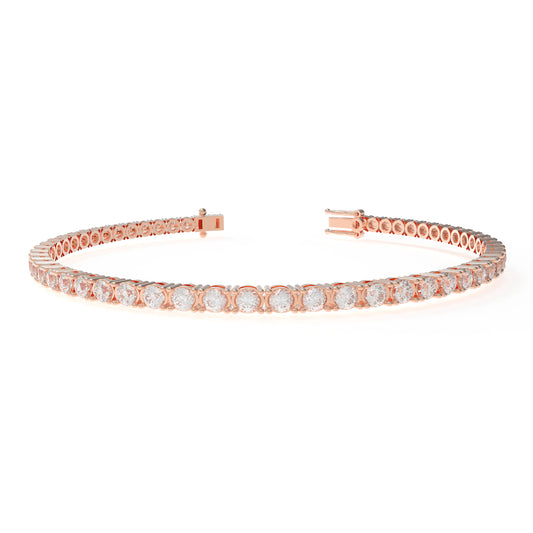 Handmade 6ct/8ct/10ct Lab-Grown Diamond Tennis Bracelet - 10K/14K Rose Gold, 4-Prong, D-VS2/SI1, Free Engraving