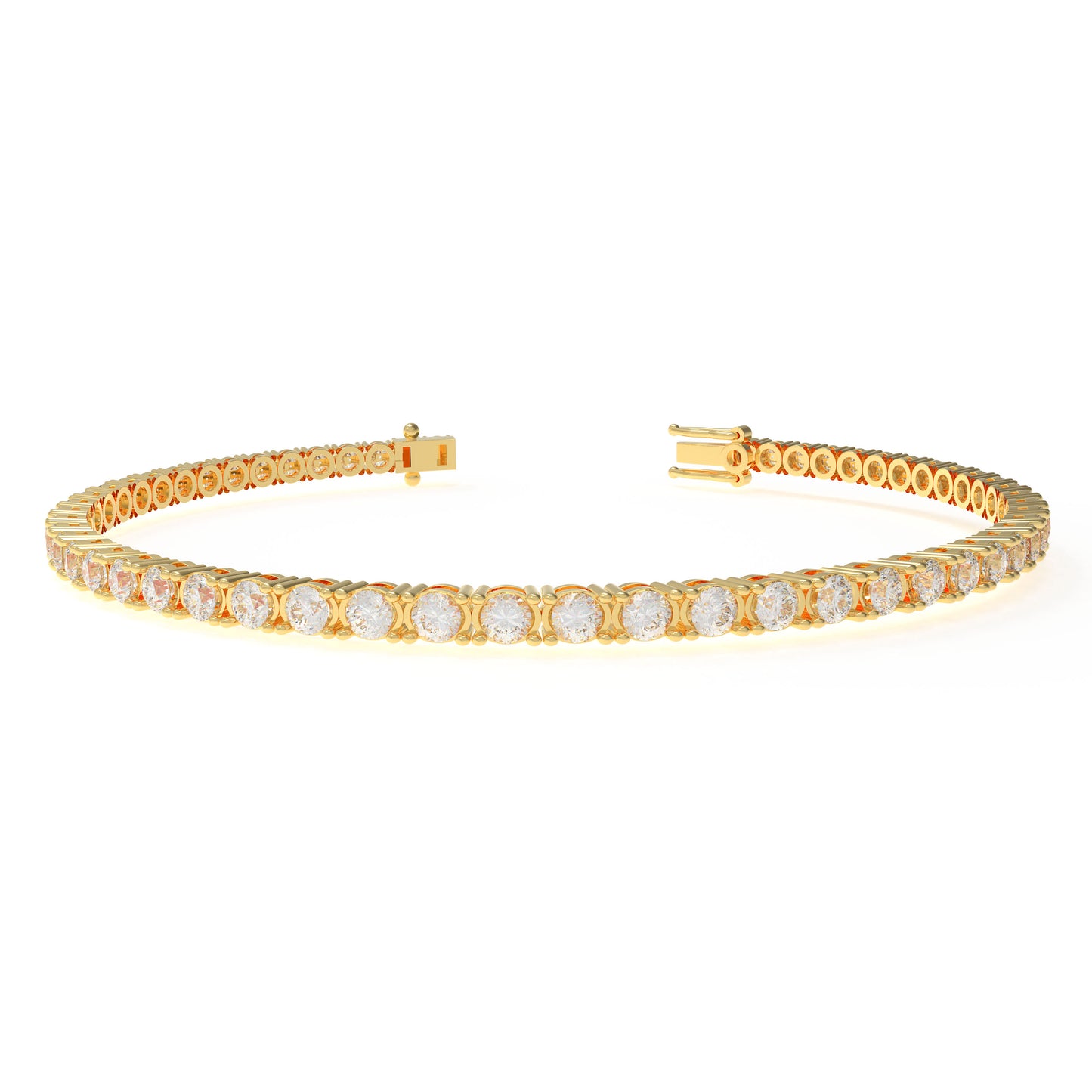 Handmade 6ct/8ct/10ct Lab-Grown Diamond Tennis Bracelet - 10K/14K Yellow Gold, 4-Prong, D-VS2/SI1, Free Engraving
