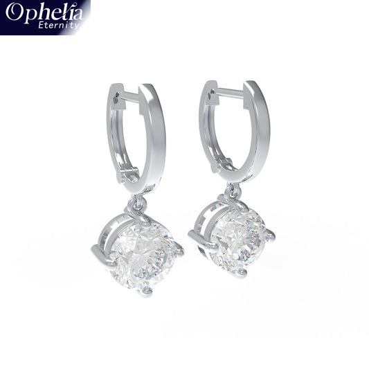 Handmade Dangle Earrings with Lab - Grown Diamonds (0.5CT/1CT per Stone, 2 Stones), 9K/14K/18K White Gold/Yellow Gold/Rose Gold & Platinum Optional