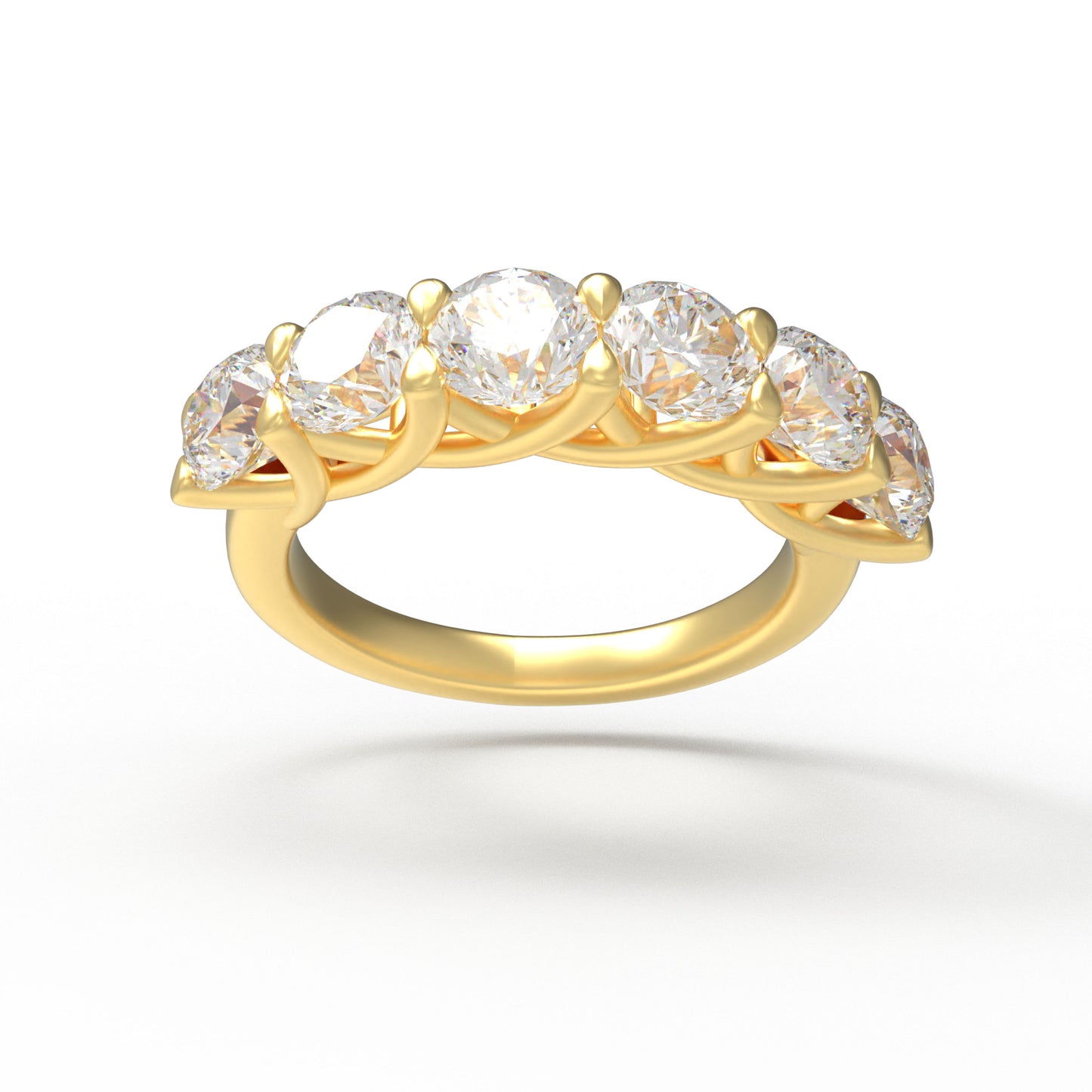 1.8ct Lab Grown Diamond Ring (6 Stones, VVS1-VVS2 D-E Color) in 10K/14K/Yellow Gold, Proposal Wedding Anniversary Band for Women