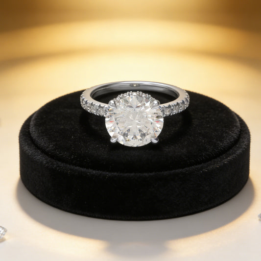 1CT/2CT Moissanite Engagement Ring, 925 Sterling Silver, for Wedding/Proposal/Anniversary