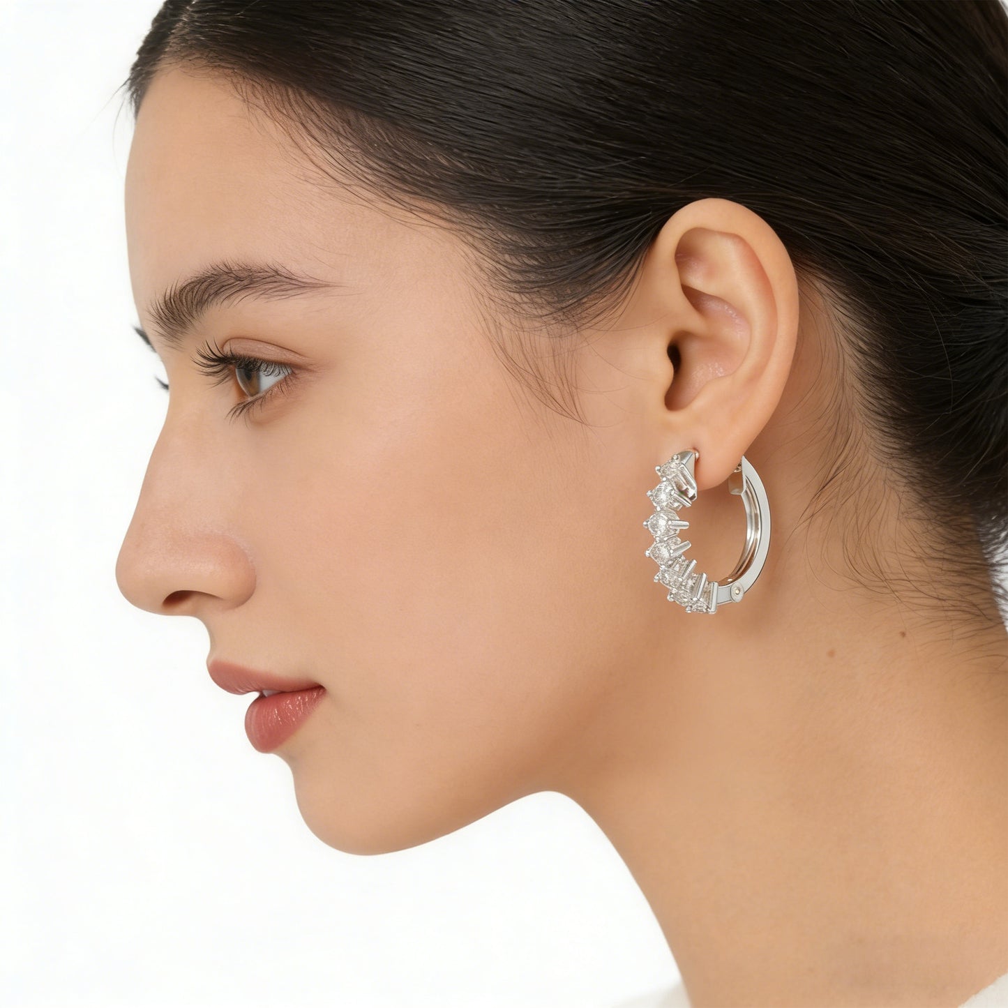 925 Sterling Silver Moissanite Earrings, 1CT Diamond-like Sparkle Gift Earrings