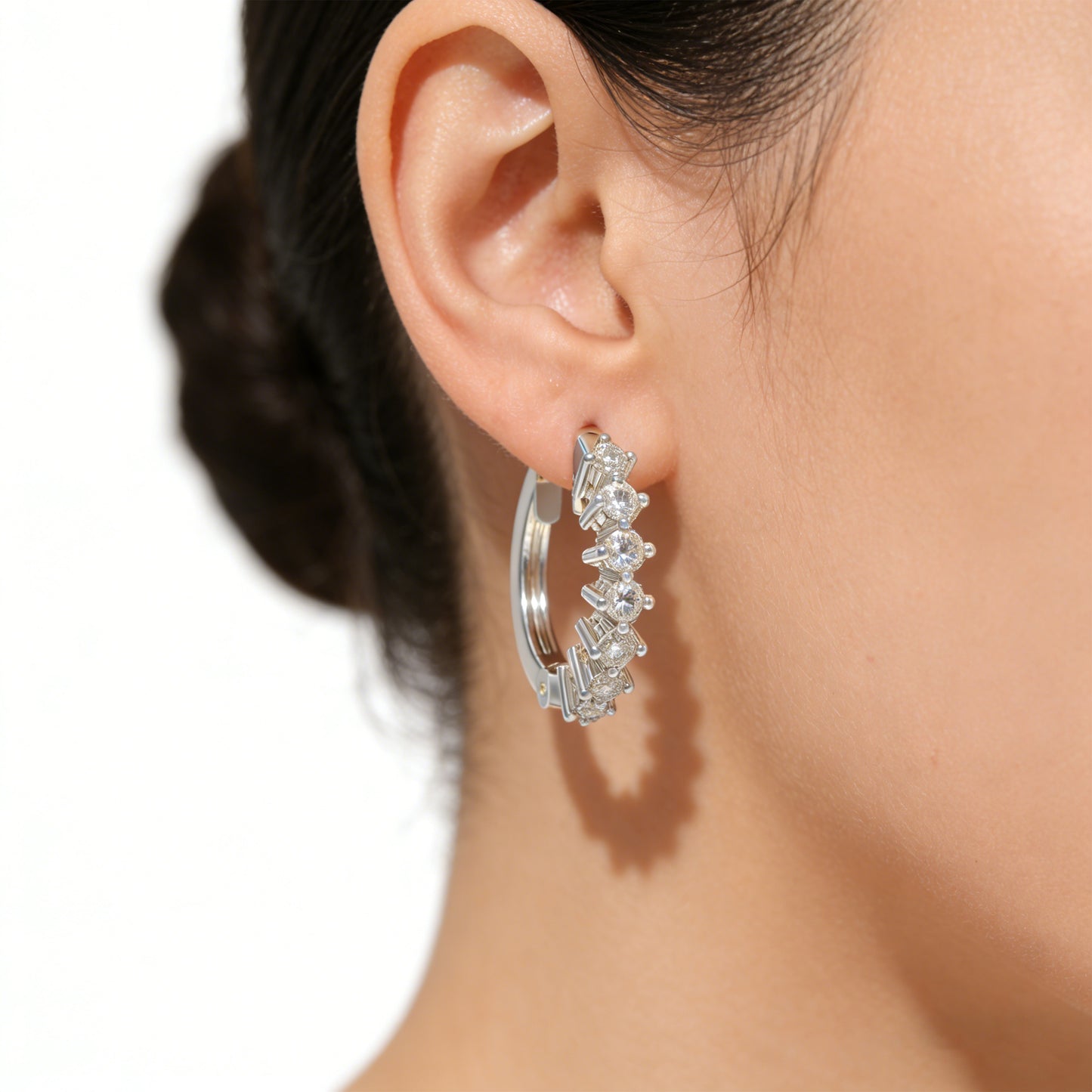 925 Sterling Silver Moissanite Earrings, 1CT Diamond-like Sparkle Gift Earrings