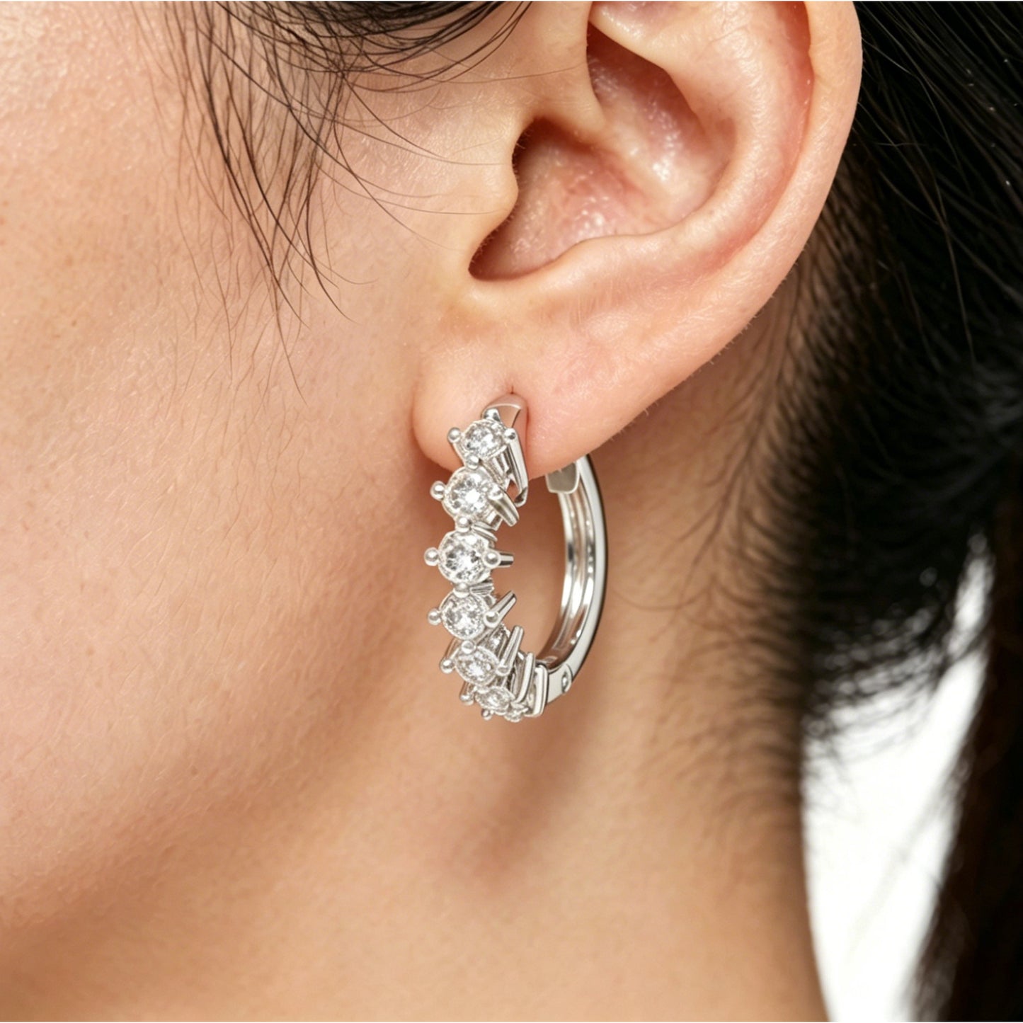 925 Sterling Silver Moissanite Earrings, 1CT Diamond-like Sparkle Gift Earrings
