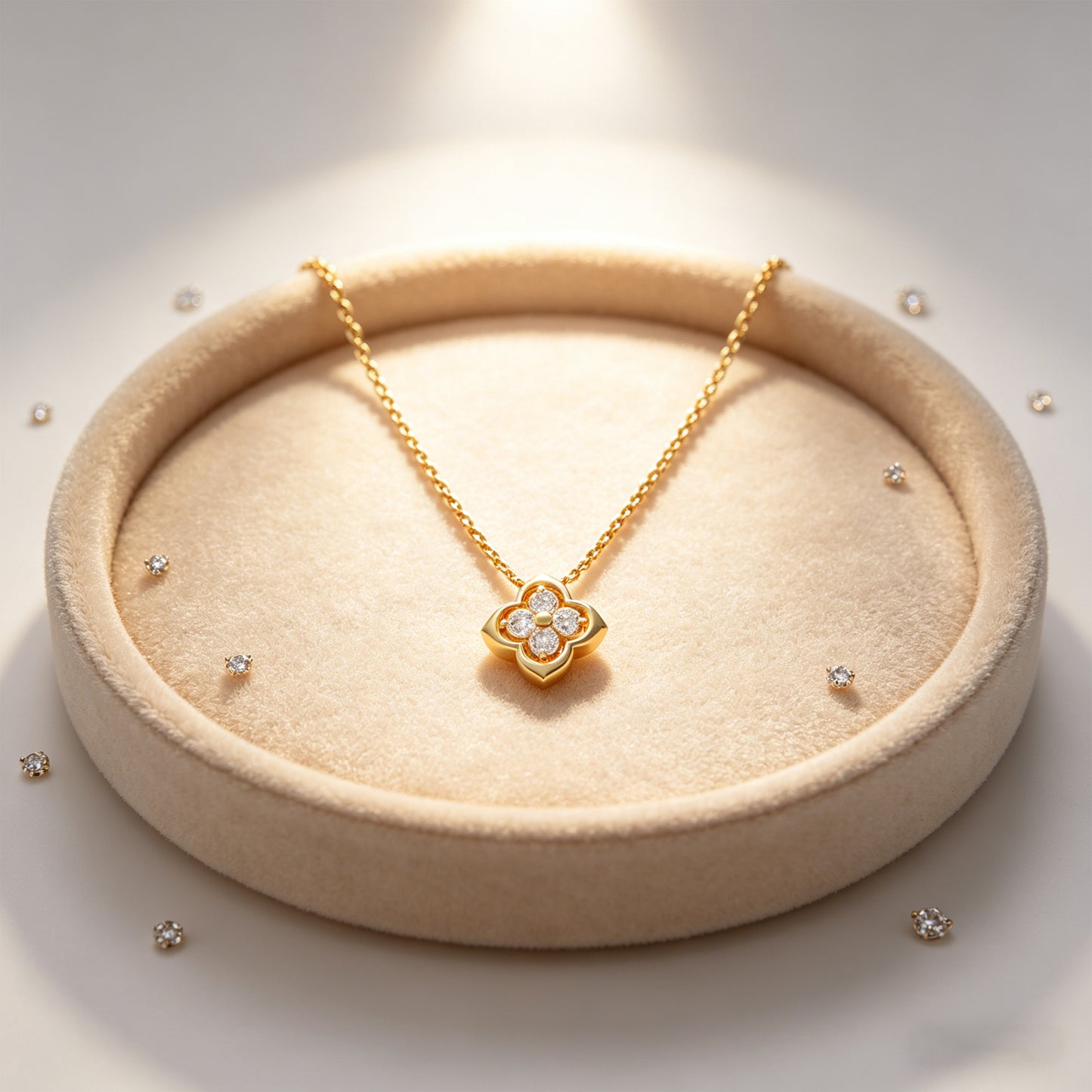 Women's Yellow Gold Pendant Necklace, 0.4ct Lab-Grown Diamond, Song Dynasty Aesthetics Jewelry, Ideal Gift for Sister, Mother, Lover, Client