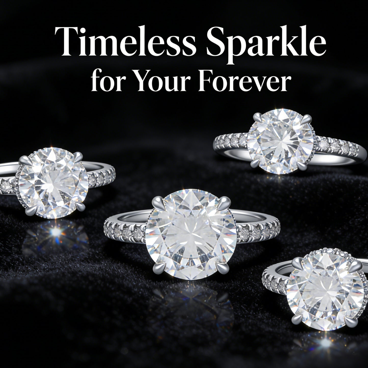 1CT/2CT Moissanite Engagement Ring, 925 Sterling Silver, for Wedding/Proposal/Anniversary