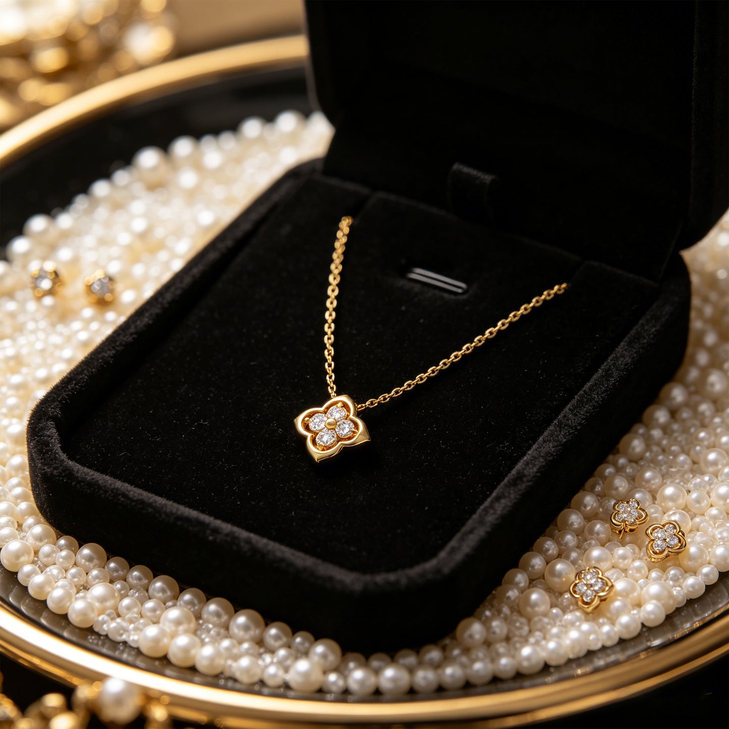 Women's Yellow Gold Pendant Necklace, 0.4ct Lab-Grown Diamond, Song Dynasty Aesthetics Jewelry, Ideal Gift for Sister, Mother, Lover, Client