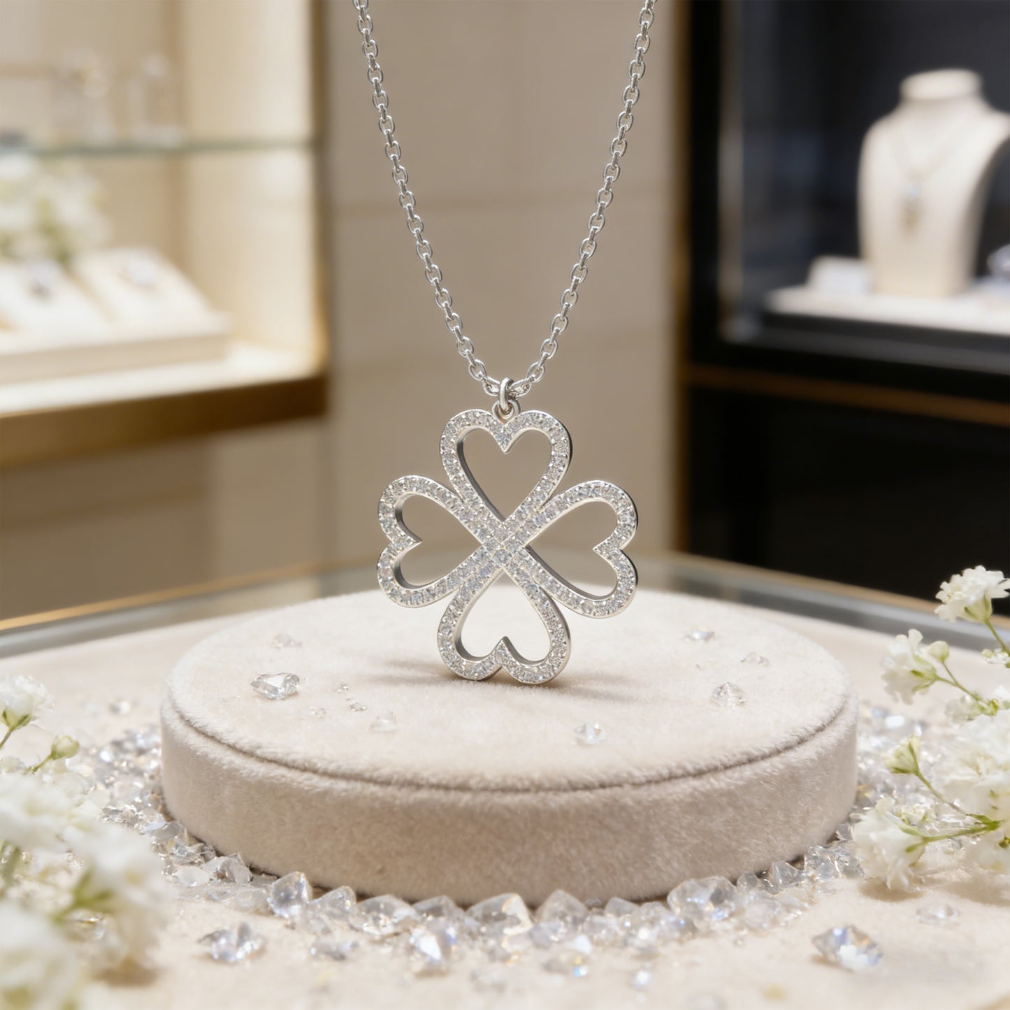 925 Sterling Silver Heart Pendant Necklace, 0.5CT Lab Grown Moissanite Dainty Jewelry Gift for Women, Sister, Lover, Anniversary Holiday