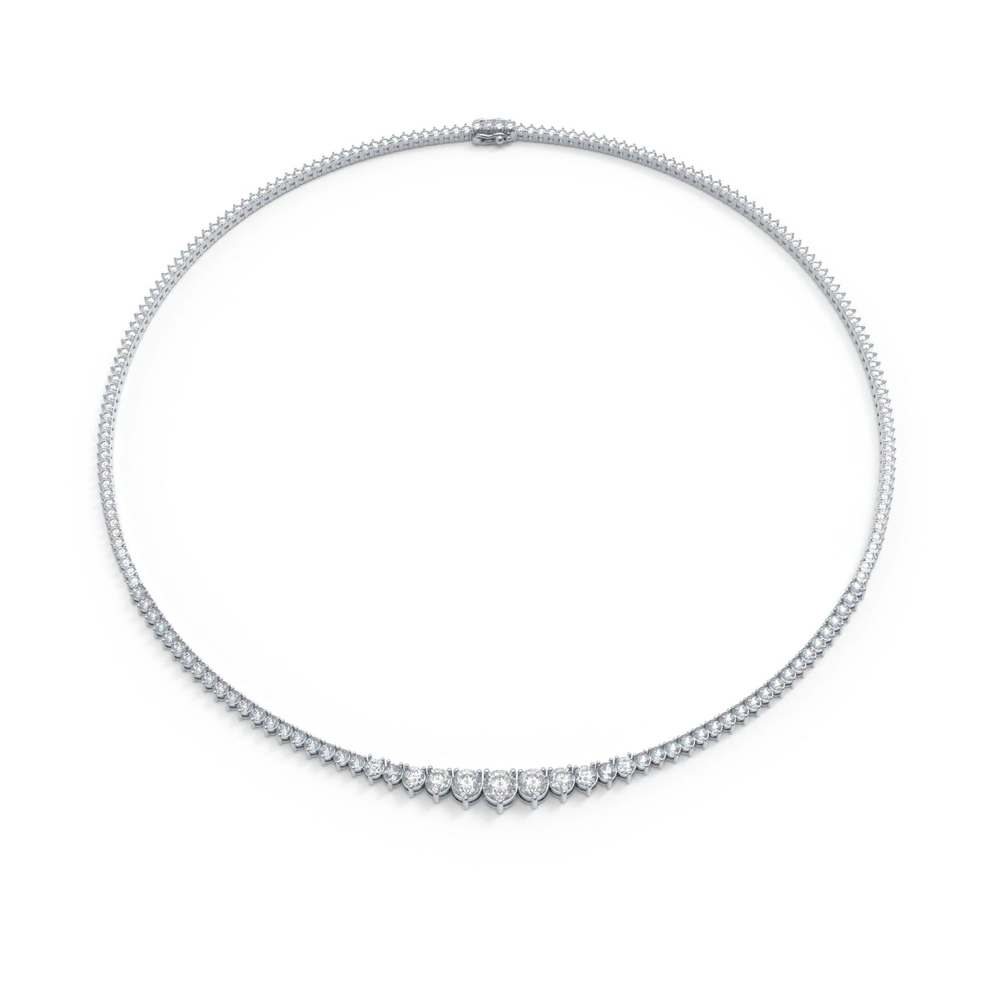 Ophelia Eternity Lab-Grown Diamond Necklace, 8ct/10ct D-E Color VVS1-VVS2, 10K/14K White Gold or 950 Platinum, 16 Inch, Anniversary/Wedding Gift for Women