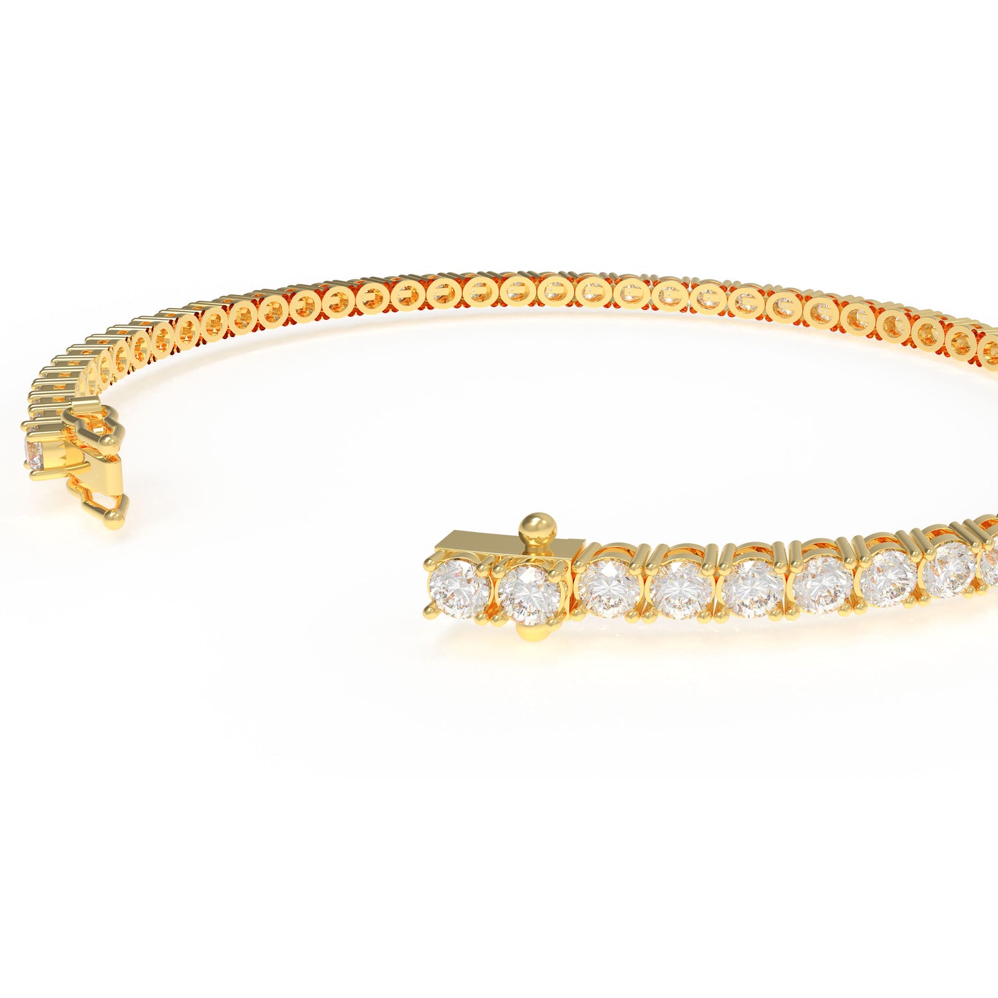 Handmade 6ct/8ct/10ct Lab-Grown Diamond Tennis Bracelet - 10K/14K Yellow Gold, 4-Prong, D-VS2/SI1, Free Engraving