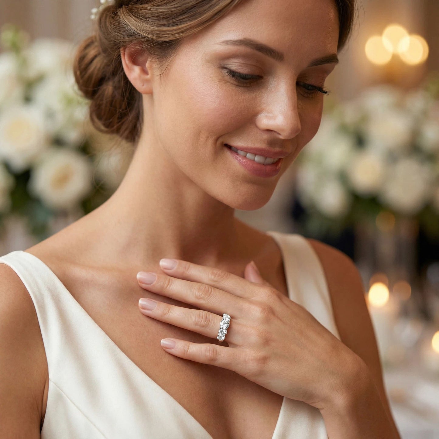 1.8ct Lab Grown Diamond Ring (6-Piece, VVS1-VVS2 D-E Color) in 10K/14K/White Gold or 950 Platinum, Proposal, Wedding & Anniversary Ring for Women