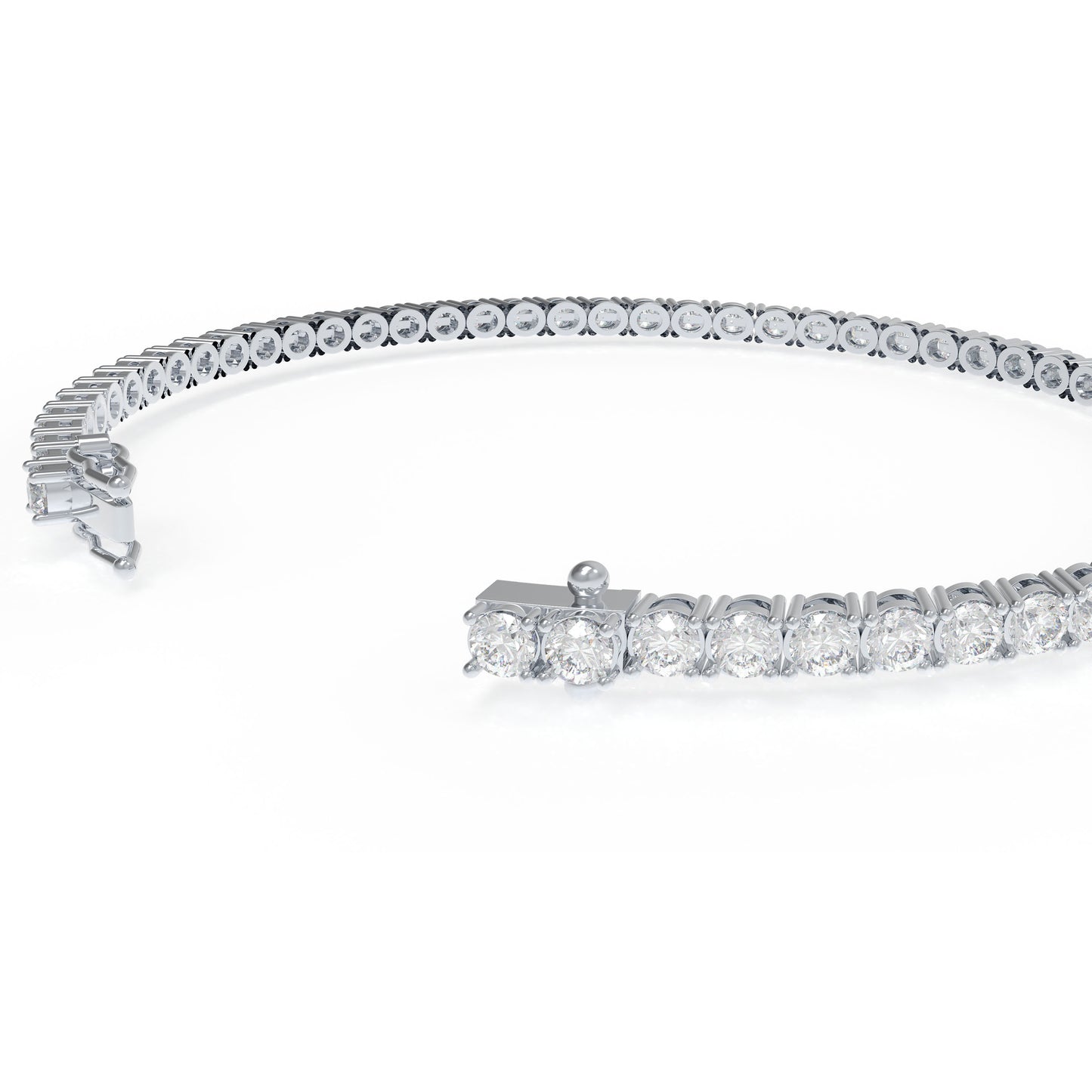 Handmade 6ct/8ct/10ct Lab-Grown Diamond Tennis Bracelet - 10K/14K White Gold & Platinum, 4-Prong, D-VS2/SI1, Free Engraving