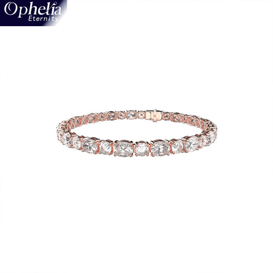 Ophelia Eternity 4-10ct 9K/14K18K Rose Gold Lab-grown diamond Tennis Bracelet, 4-Prong, D-VS2/SI1 - Free