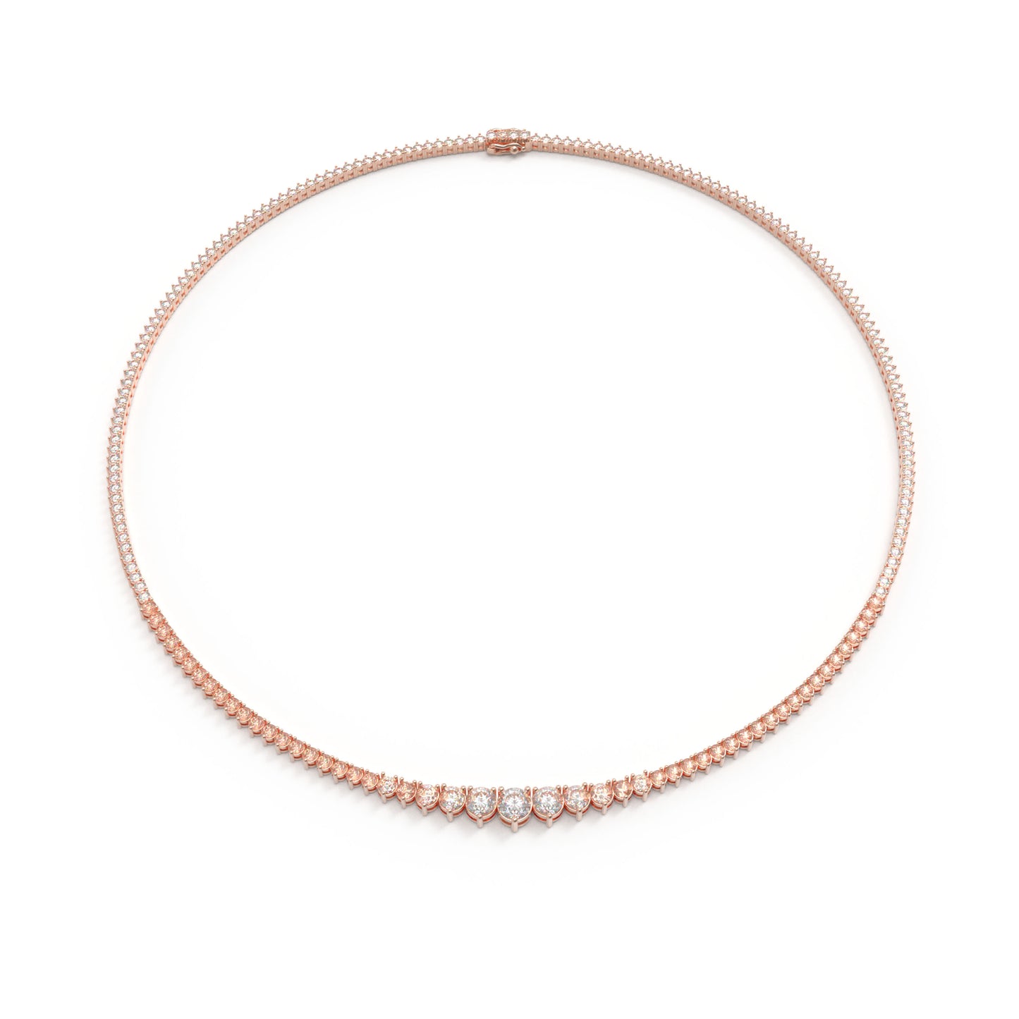 Lab-Grown Diamond Necklace, 8ct/10ct D-E Color VVS1-VVS2, 10K/14K Rose Gold, 16 Inch Elegant Gift for Women