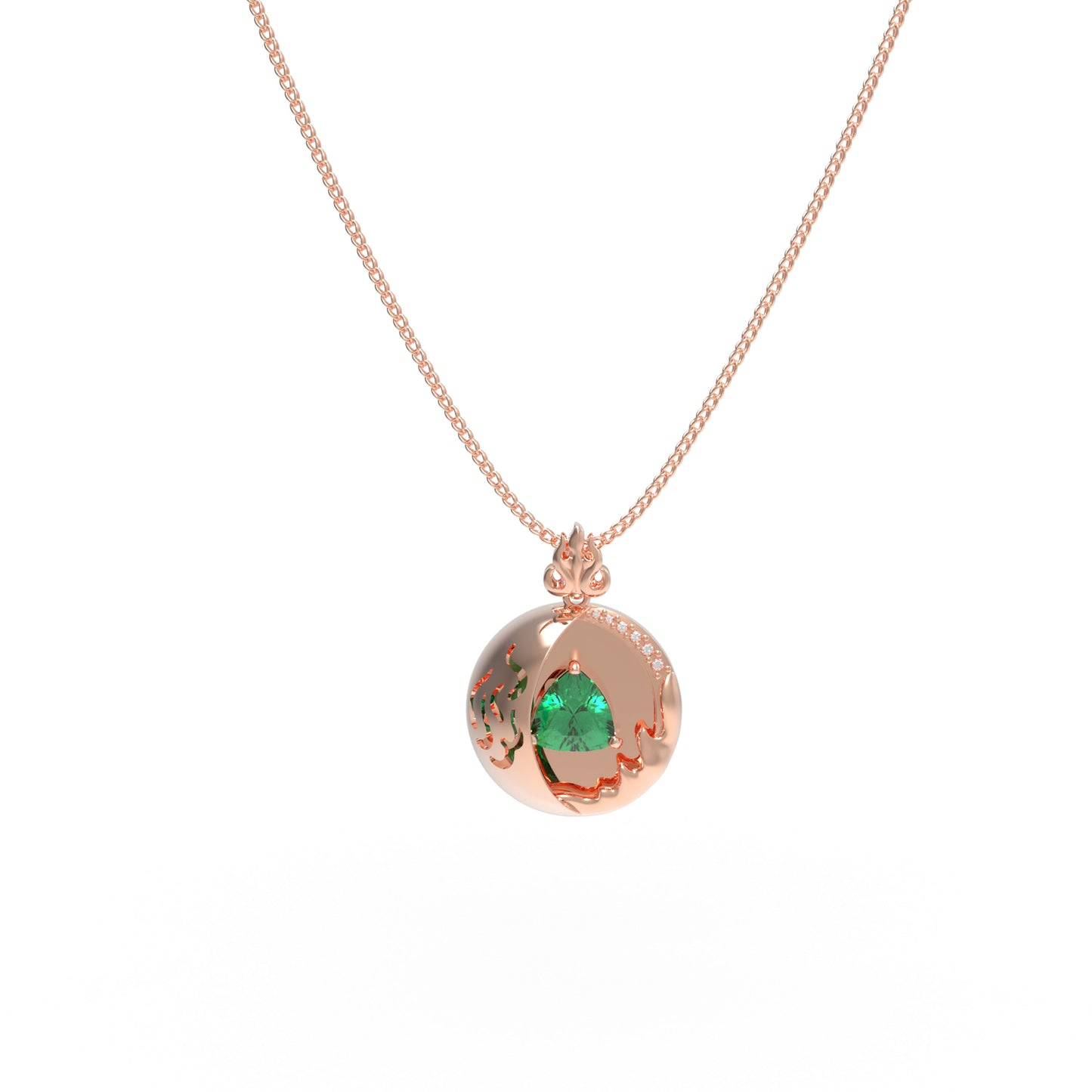 Lab-Grown 1CT Emerald Pendant Necklace with 6 VVS1-VVS2 D-E Color Diamonds, 10K/14K White/Yellow/Rose Gold & Platinum, Perfect Gift for Anniversary/Valentine’s Day/Christmas