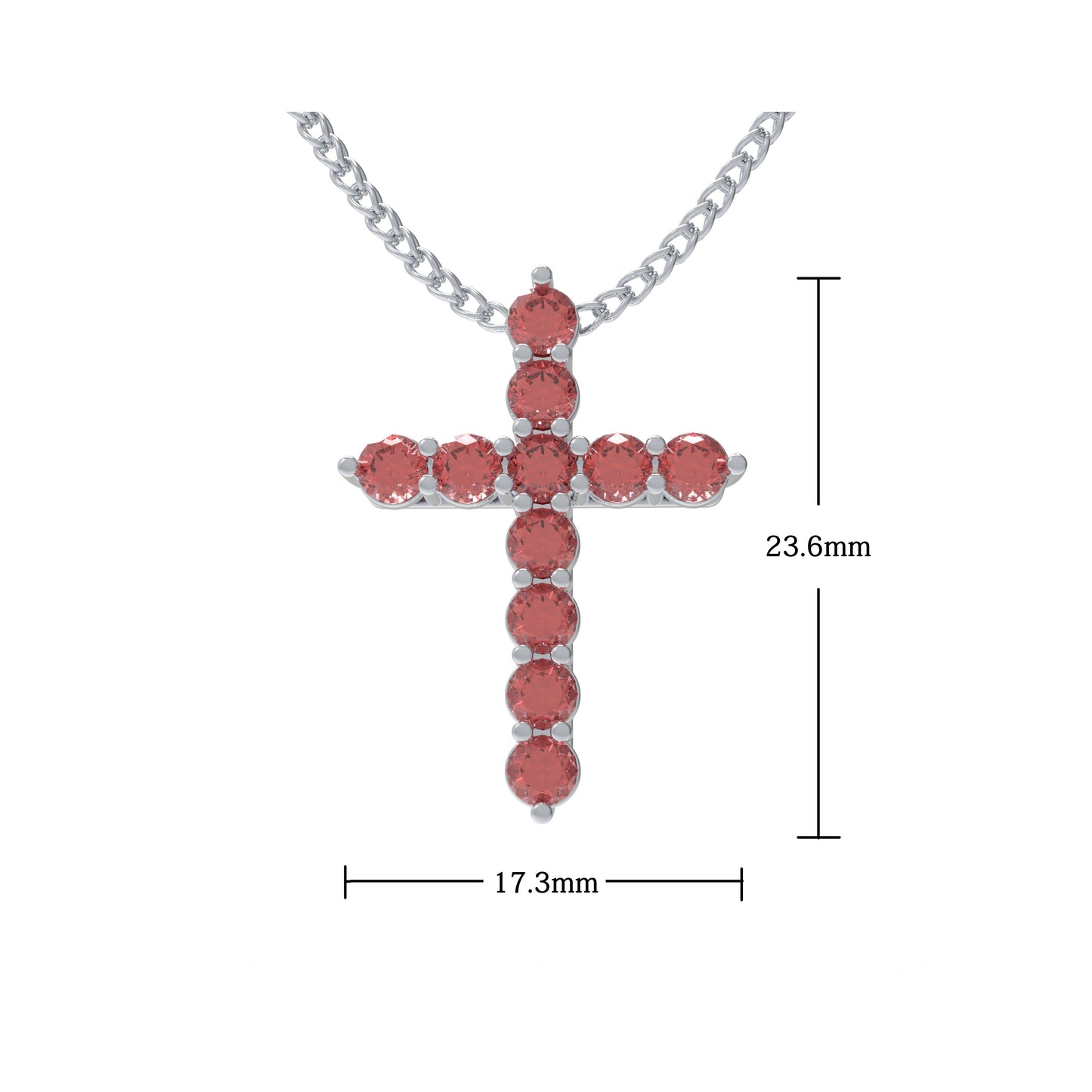 925 Sterling Silver Pendant Necklace with 1ct Lab-Created Rubies (11 Round 3mm) - 450mm Chain, Anniversary & Valentine's Day Gift for Her