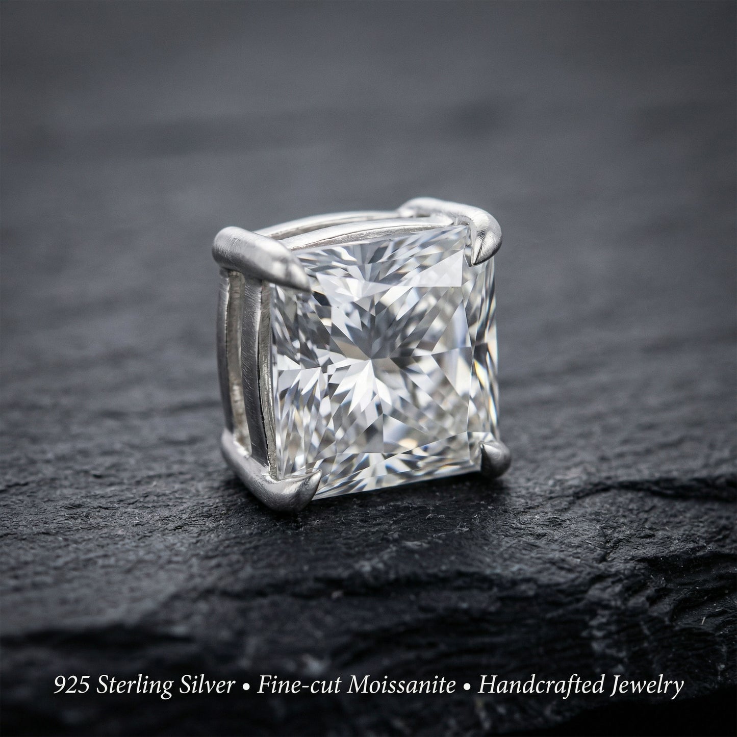 Handmade 925 Sterling Silver Cushion Cut Moissanite Pendant Necklace, Perfect Gift for Holidays and Daily Wear