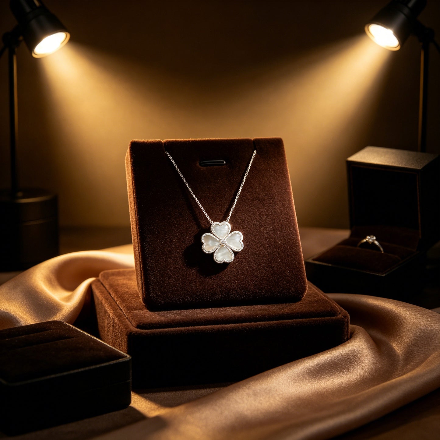 Heart Pendant Necklace, 0.5CT Lab Grown Moissanite with Natural Mother of Pearl, Sterling Silver & Gold Plated Handmade Jewelry