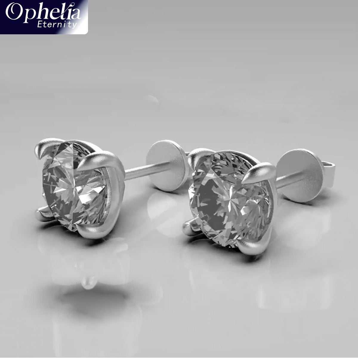 Ophelia Eternity LAB-GROWN Diamond Stud Earrings, 1-2 Carat D Color VVS1 Clarity, Hypoallergenic 9K/14K/18K Gold, for Women & Men，Professional Lab Created, Luxury Jewelry Gift