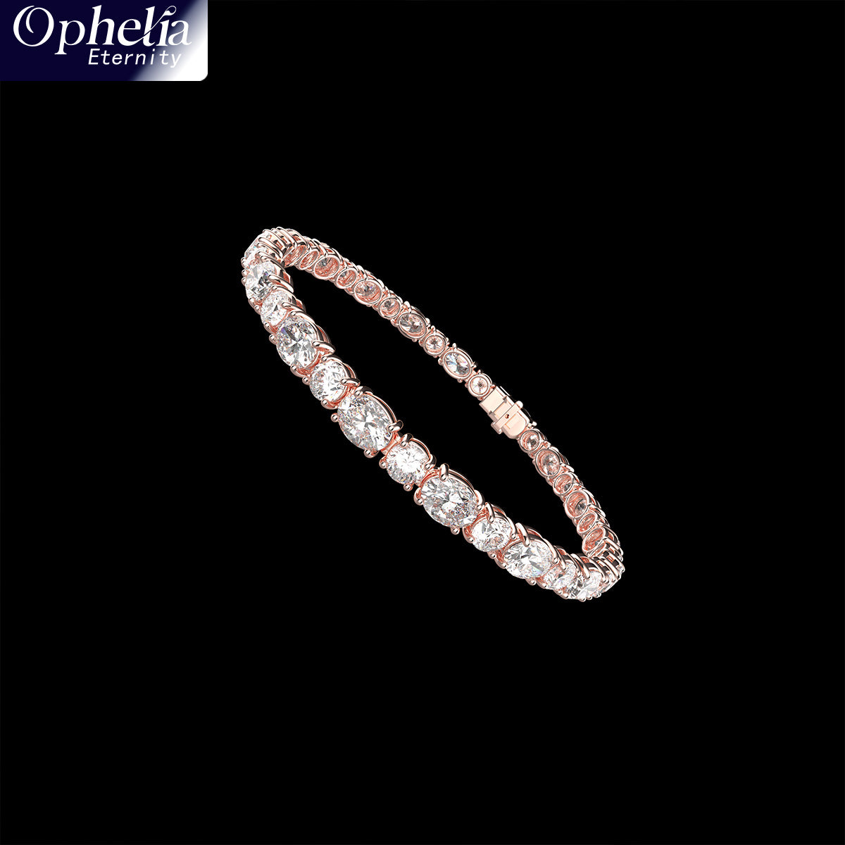 Ophelia Eternity 4-10ct 9K/14K18K Rose Gold Lab-grown diamond Tennis Bracelet, 4-Prong, D-VS2/SI1 - Free