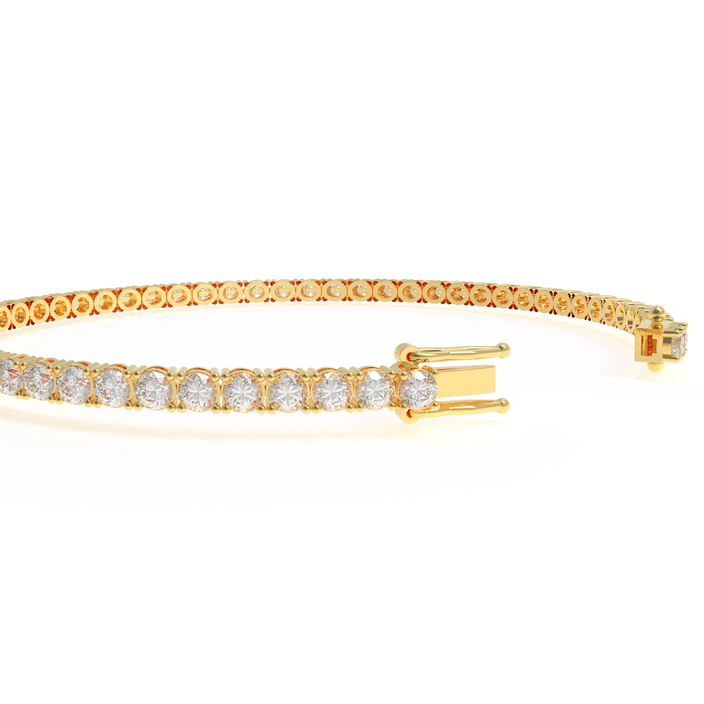 Handmade 6ct/8ct/10ct Lab-Grown Diamond Tennis Bracelet - 10K/14K Yellow Gold, 4-Prong, D-VS2/SI1, Free Engraving