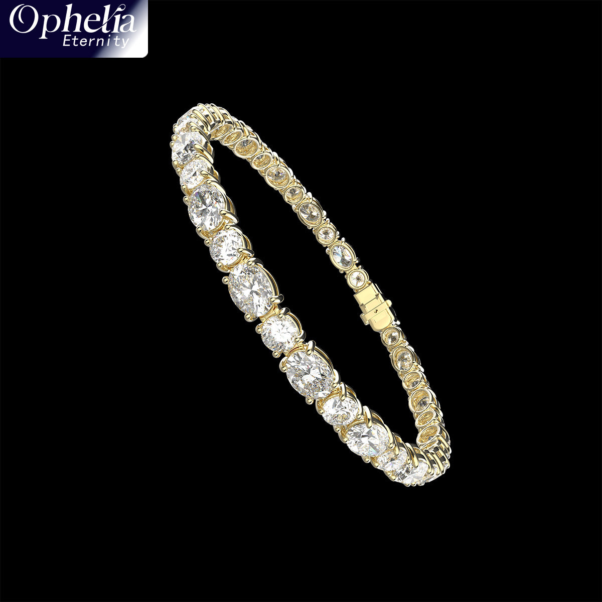 Ophelia Eternity 4-10ct 9K/14K18K Yelow Gold Lab-grown diamond Tennis Bracelet, 4-Prong, D-VS2/SI1 - Free