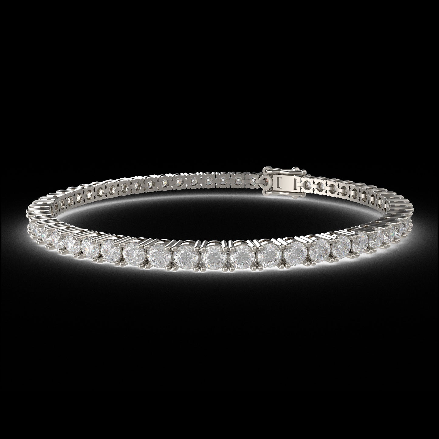Ophelia Eternity 4-10ct 14K Gold Lab-grown diamond Tennis Bracelet, 4-Prong, D-VVS2/SI1 - Free Engraving