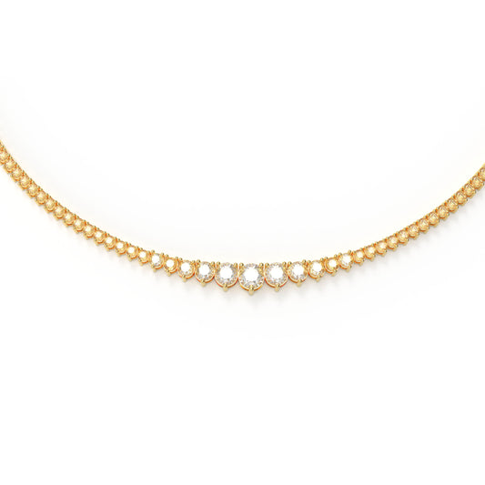 Lab-Grown Diamond Necklace, 8ct/10ct D-E Color VVS1-VVS2, 10K/14K Yellow Gold, 16 Inch Anniversary & Wedding Gift for Women