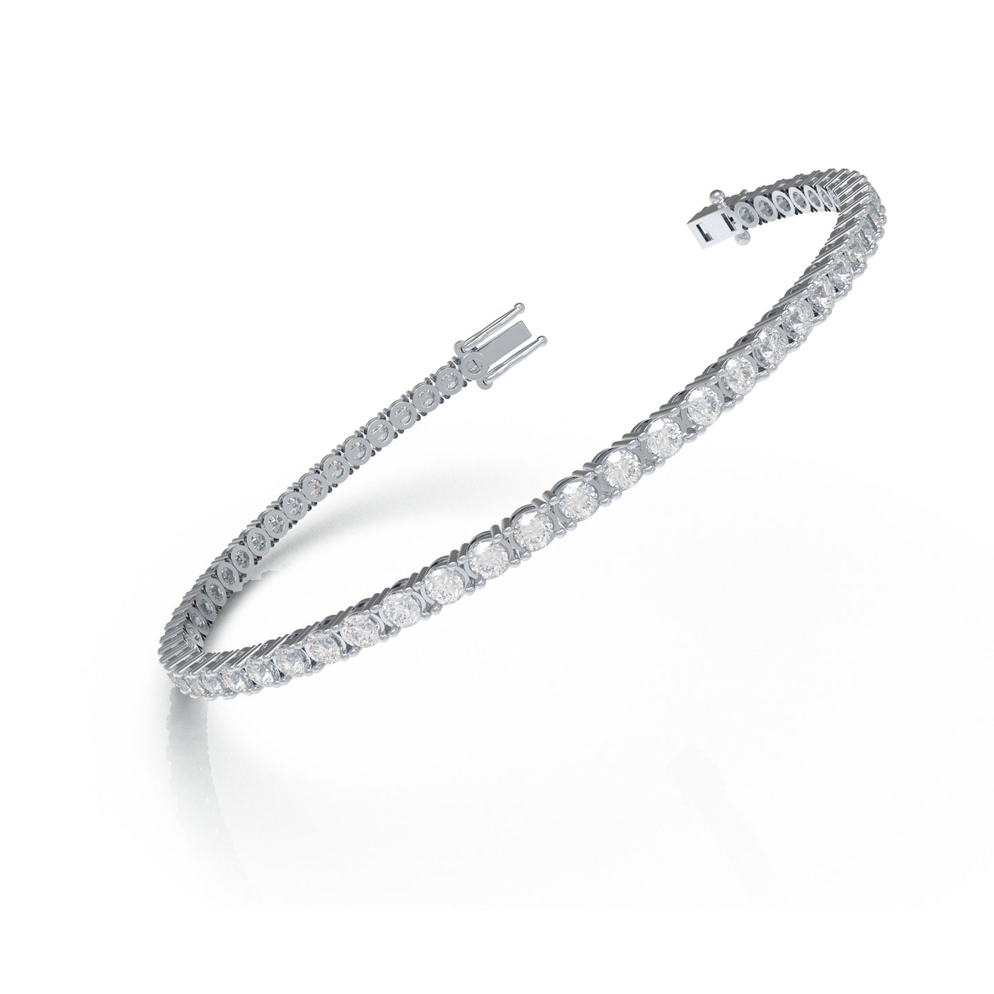 Handmade 6ct/8ct/10ct Lab-Grown Diamond Tennis Bracelet - 10K/14K White Gold & Platinum, 4-Prong, D-VS2/SI1, Free Engraving