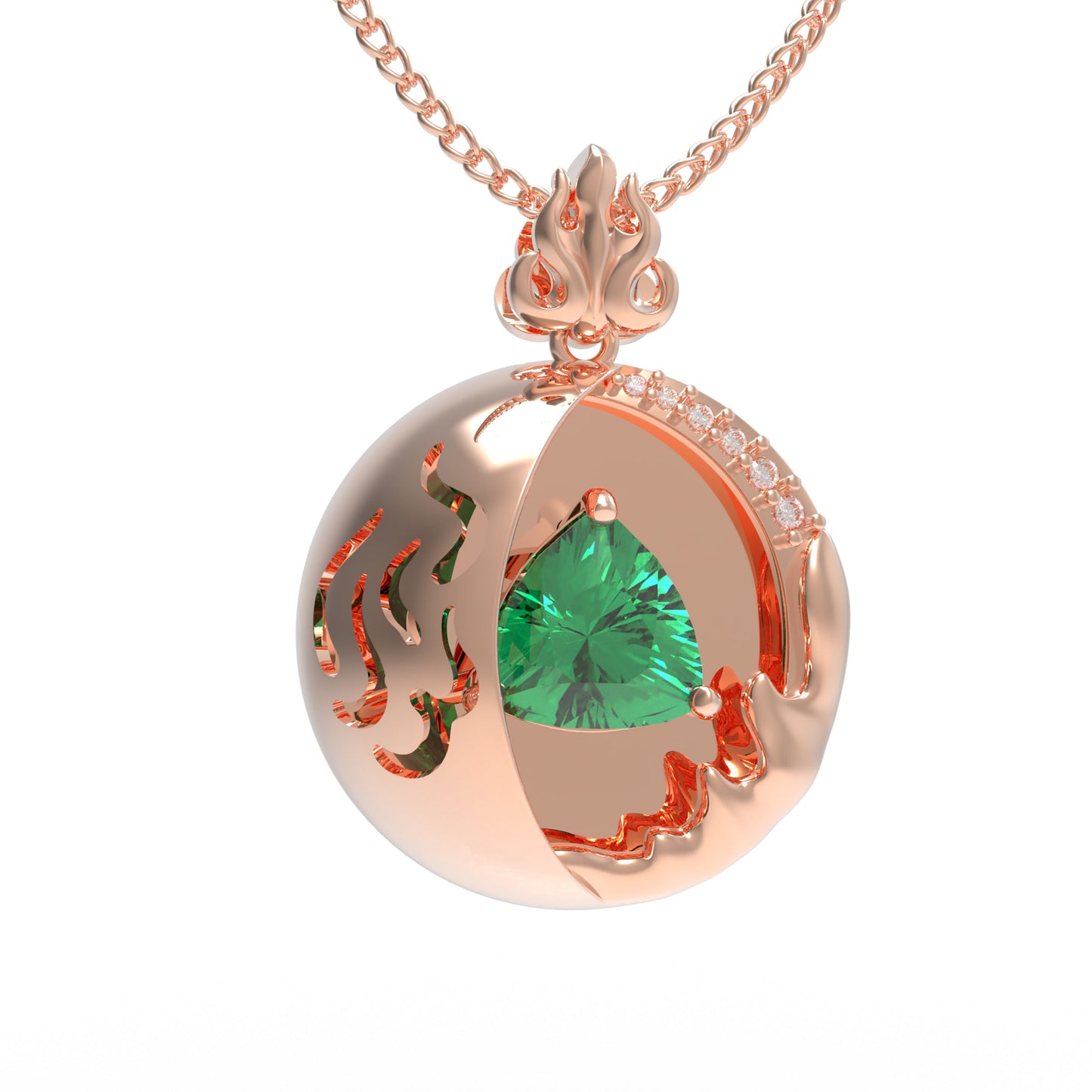 Lab-Grown 1CT Emerald Pendant Necklace with 6 VVS1-VVS2 D-E Color Diamonds, 10K/14K White/Yellow/Rose Gold & Platinum, Perfect Gift for Anniversary/Valentine’s Day/Christmas