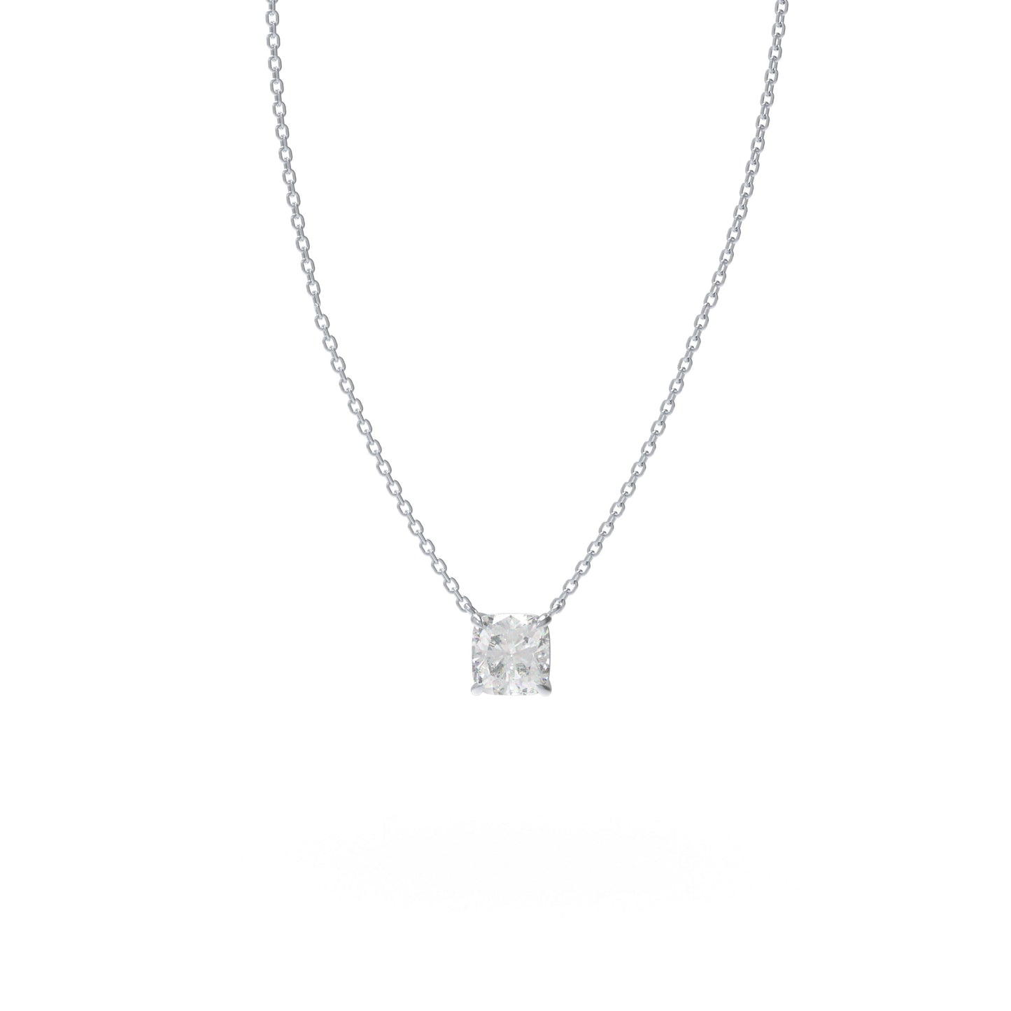 Handmade 925 Sterling Silver Cushion Cut Moissanite Pendant Necklace, Perfect Gift for Holidays and Daily Wear