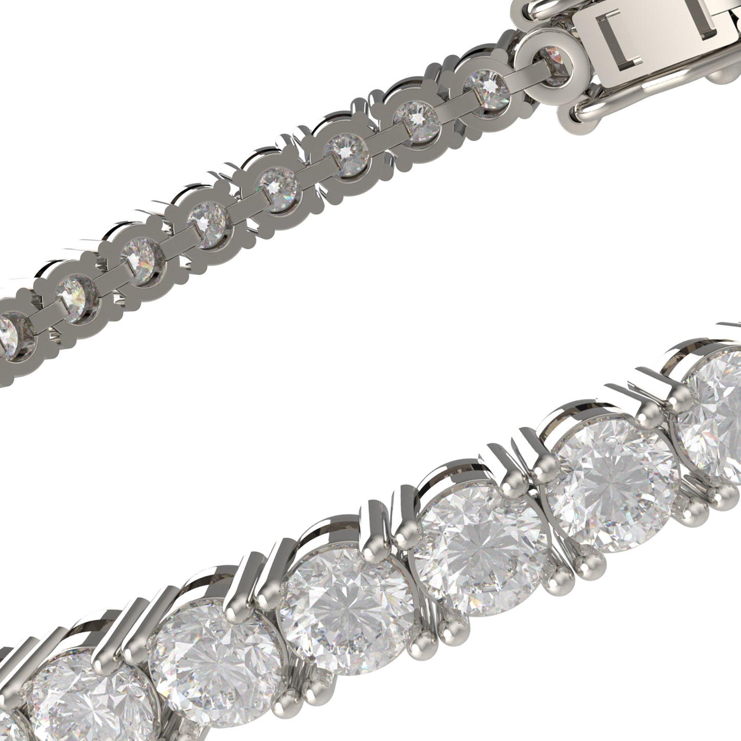 Ophelia Eternity 4-10ct 14K Gold Lab-grown diamond Tennis Bracelet, 4-Prong, D-VVS2/SI1 - Free Engraving