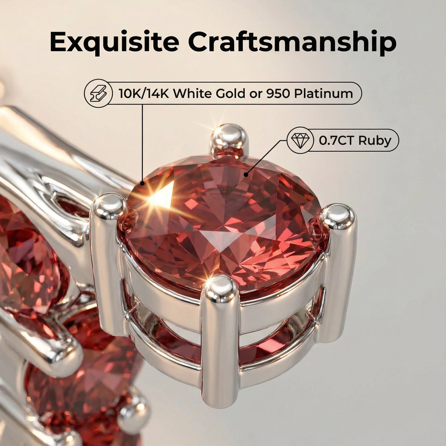 925 Sterling Silver Pendant Necklace with 1ct Lab-Created Rubies (11 Round 3mm) - 450mm Chain, Anniversary & Valentine's Day Gift for Her