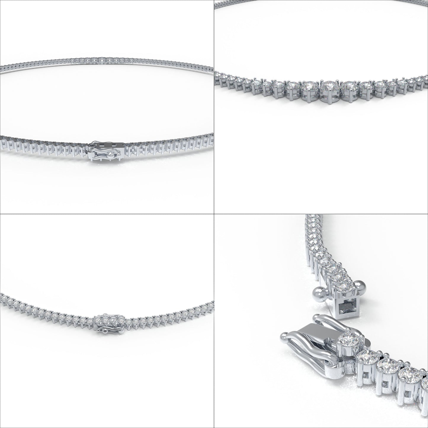 925 Sterling Silver Moissanite Necklace, Handmade Luxury Tennis Necklace for Women