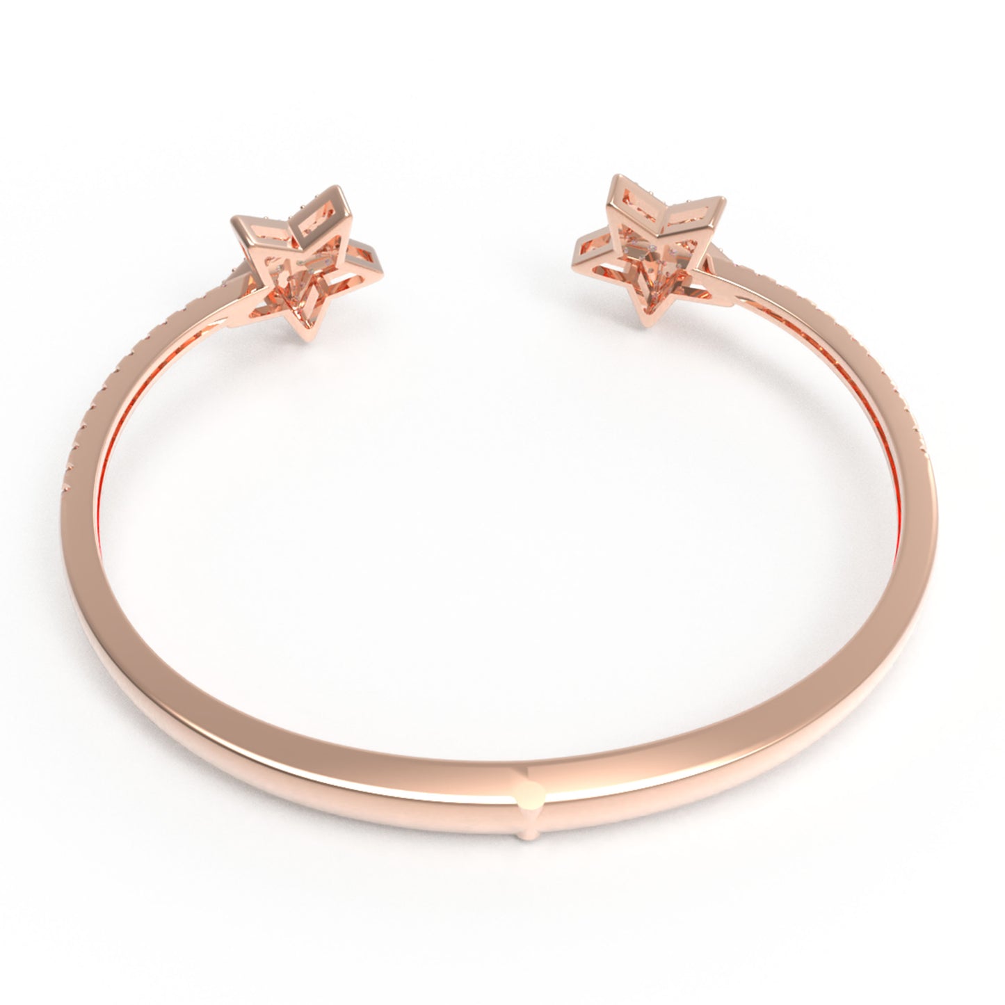 10K/14K Rose Gold 5-Star Bracelet with 128 Lab-Grown Diamonds (VVS1-VVS2, D-E) | Stackable Fine Jewelry Gift for Women, Anniversary, Mother's Day, Christmas
