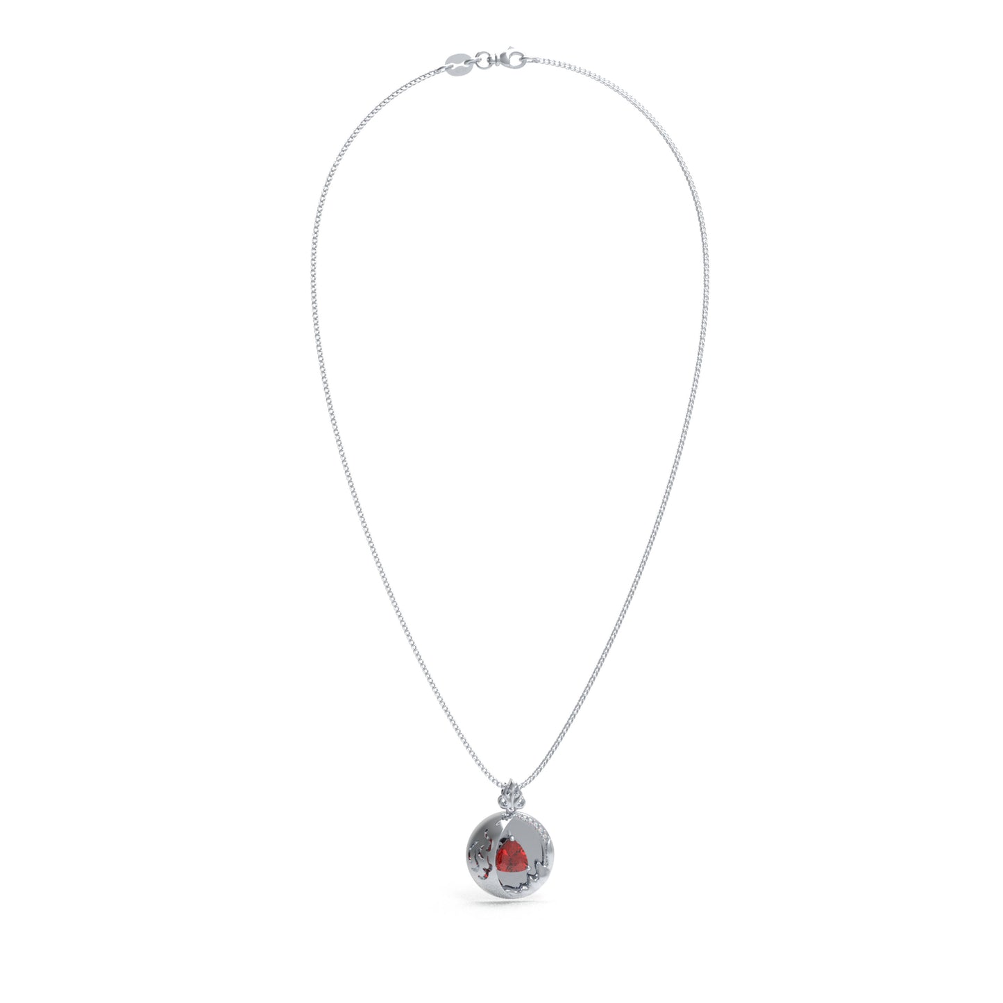 Lab-Grown 1CT Ruby Pendant Necklace with 6 VVS1-VVS2 D-E Color Diamonds, 10K/14K White/Yellow/Rose Gold & Platinum, Ideal Gift for Anniversary/Valentine’s Day/Christmas