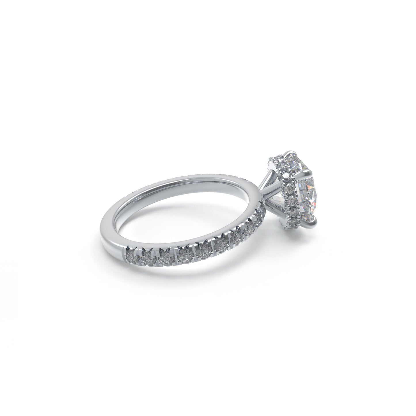 Handmade Platinum Engagement & Wedding Ring - 1CT/2CT/3CT Main Stone, 0.5CT Total Side Stones, Ideal for Proposal & Anniversary
