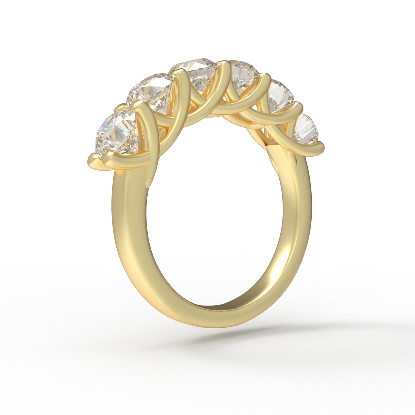 1.8ct Lab Grown Diamond Ring (6 Stones, VVS1-VVS2 D-E Color) in 10K/14K/Yellow Gold, Proposal Wedding Anniversary Band for Women