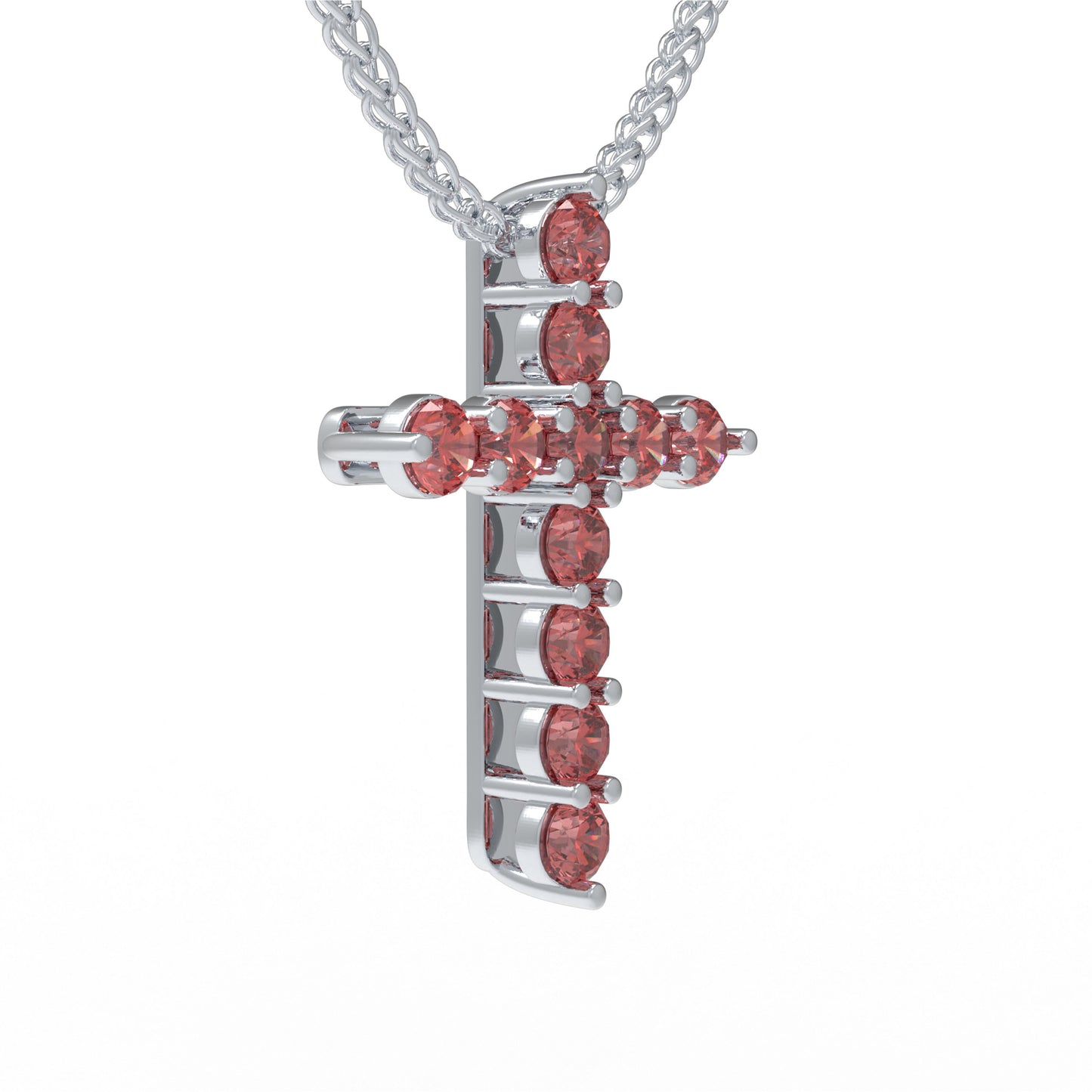 925 Sterling Silver Pendant Necklace with 1ct Lab-Created Rubies (11 Round 3mm) - 450mm Chain, Anniversary & Valentine's Day Gift for Her