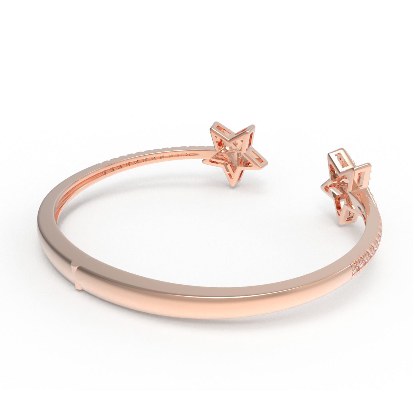 10K/14K Rose Gold 5-Star Bracelet with 128 Lab-Grown Diamonds (VVS1-VVS2, D-E) | Stackable Fine Jewelry Gift for Women, Anniversary, Mother's Day, Christmas