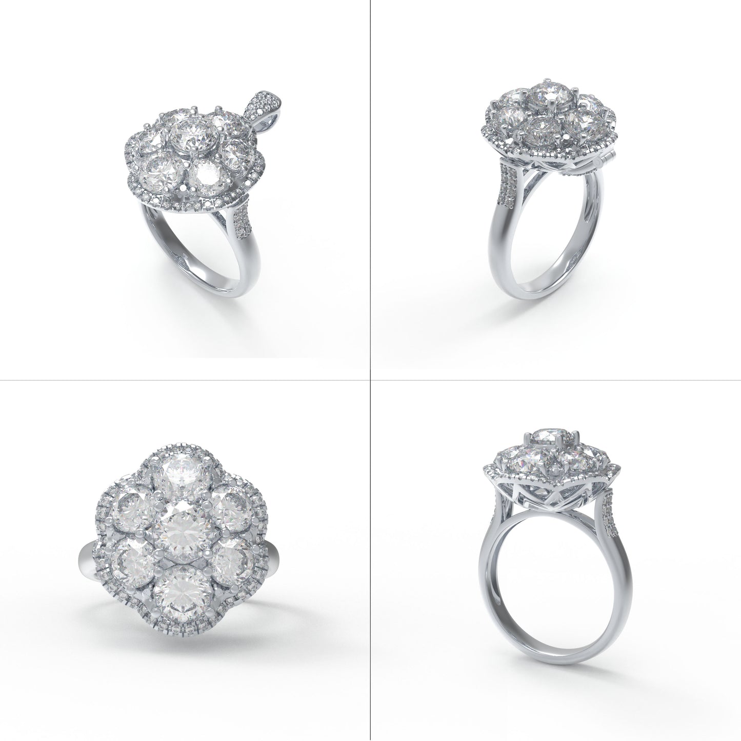 2-in-1 Convertible Lab Grown Diamond Jewelry Set: Pendant Necklace & Ring (10K/14K White Gold, 950 Platinum, VVS1-VVS2 D-E Color, Handcrafted Luxury)