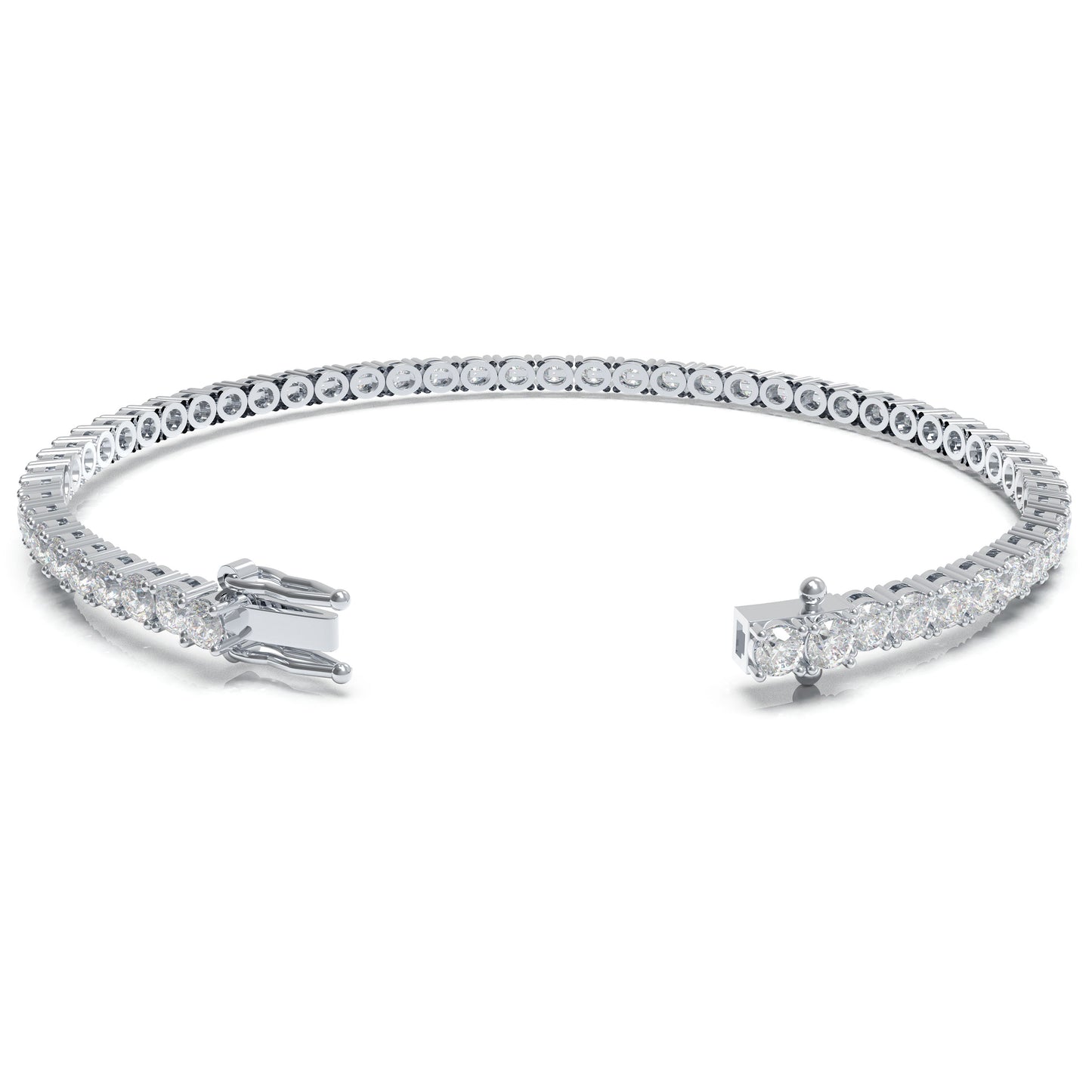 Handmade 6ct/8ct/10ct Lab-Grown Diamond Tennis Bracelet - 10K/14K White Gold & Platinum, 4-Prong, D-VS2/SI1, Free Engraving