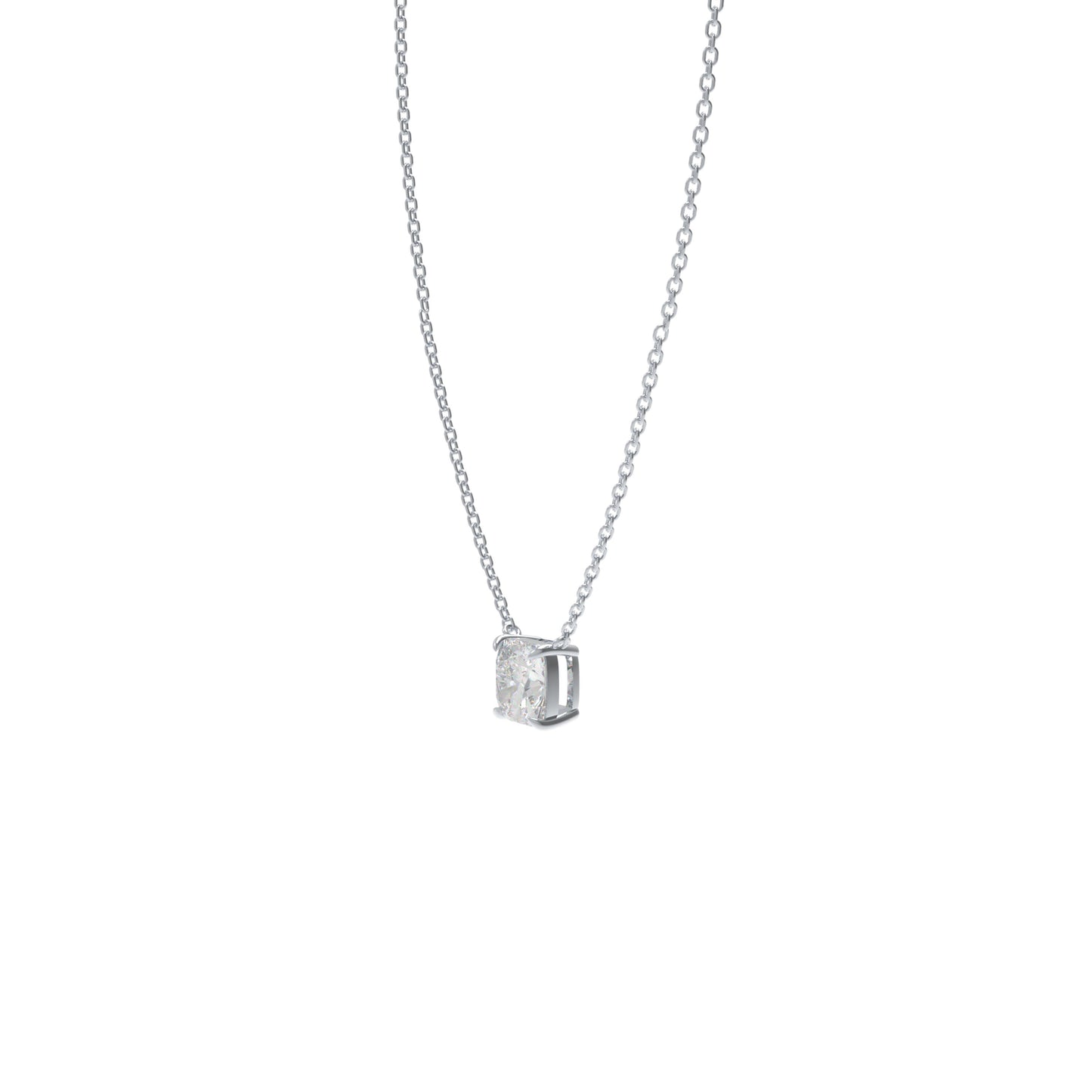 Handmade 925 Sterling Silver Cushion Cut Moissanite Pendant Necklace, Perfect Gift for Holidays and Daily Wear