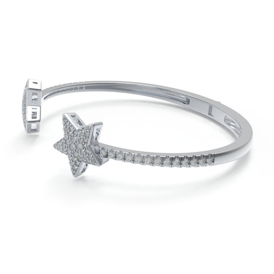 10K/14K White Gold Or 950 Platinum 5-Star Bracelet with 128 Lab-Grown Diamonds (VVS1-VVS2, D-E) | Stackable Fine Jewelry Gift for Women, Anniversary, Mother's Day, Christmas