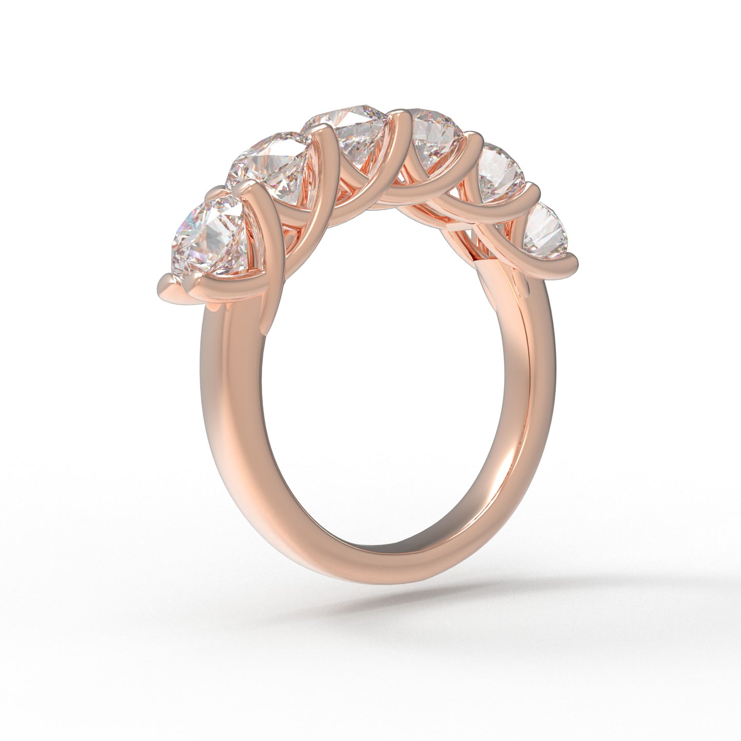1.8ct Lab Grown Diamond Ring for Women - 6 Stone VVS1-VVS2 D-E Color Engagement Ring, Available in 10K/14K Rose Gold, Perfect Wedding & Anniversary Band
