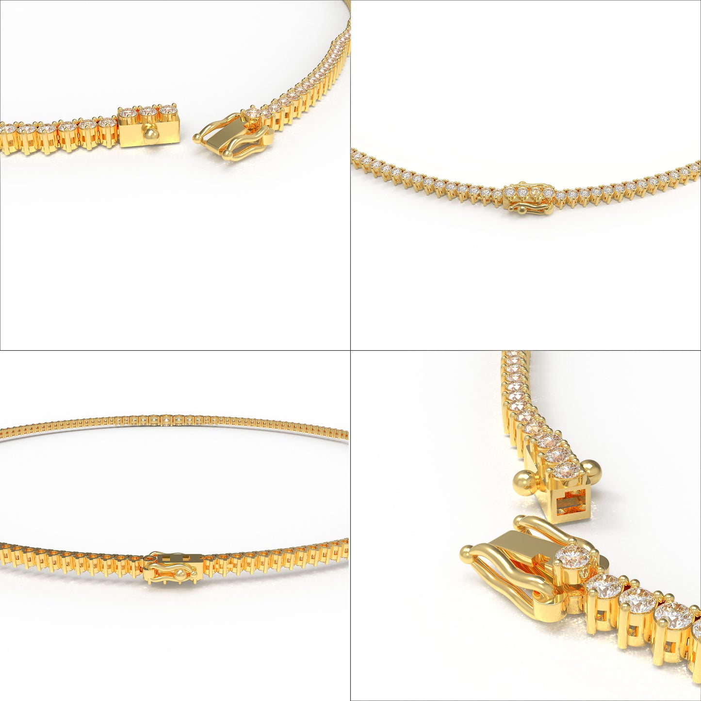 Lab-Grown Diamond Necklace, 8ct/10ct D-E Color VVS1-VVS2, 10K/14K Yellow Gold, 16 Inch Anniversary & Wedding Gift for Women