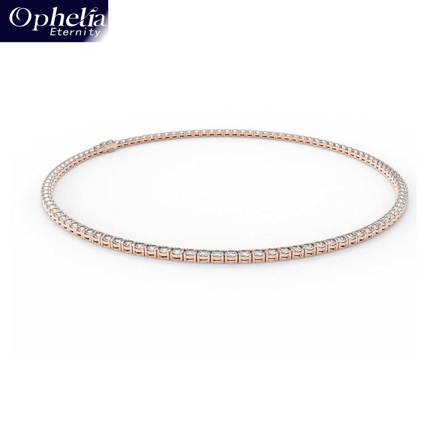 Classic Lab-Grown Diamond Tennis Necklace - Customize in 14K Gold or Platinum | Total Diamond Weight: 13.7-24ct